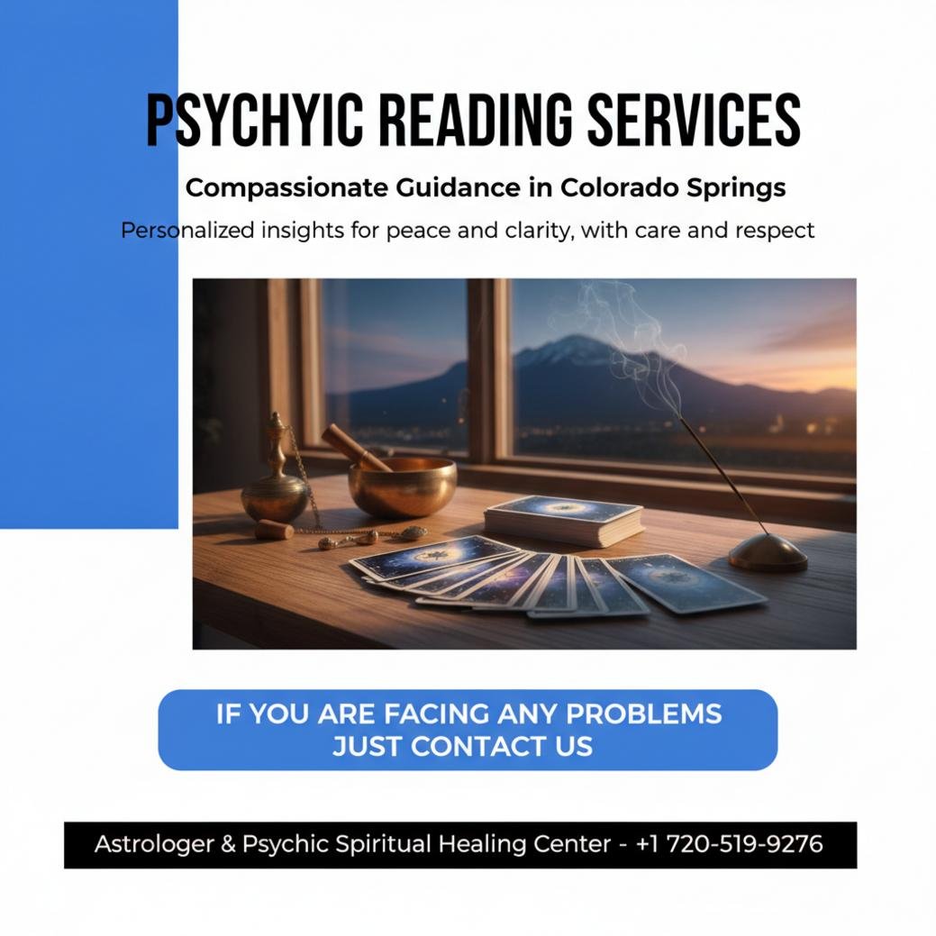 Calm psychic reading setup with tarot cards in Colorado Springs