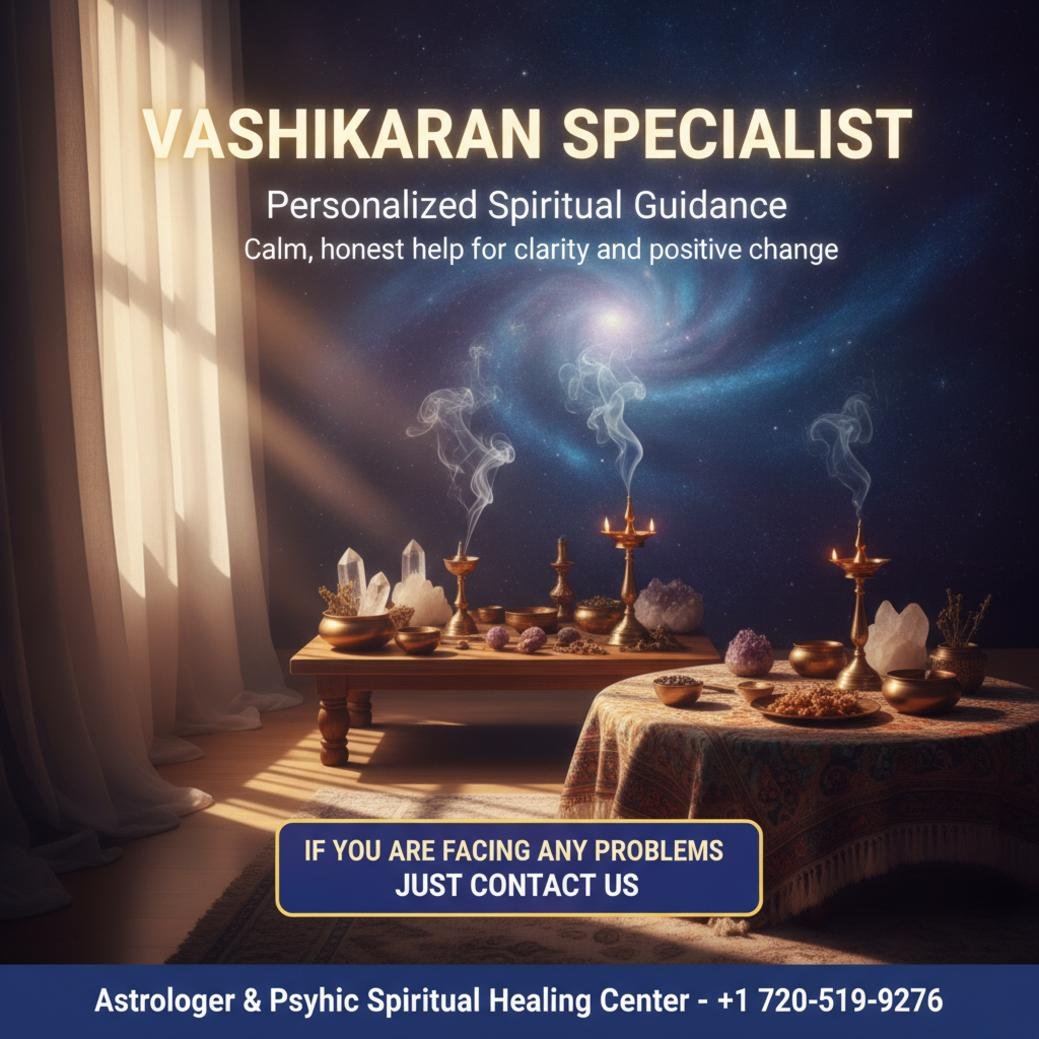 Vashikaran specialist altar with lamps and incense in Littleton, CO