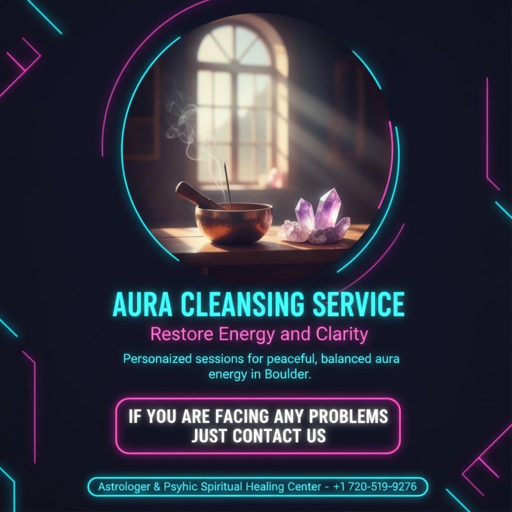calm meditation space with aura cleansing tools in Boulder, CO
