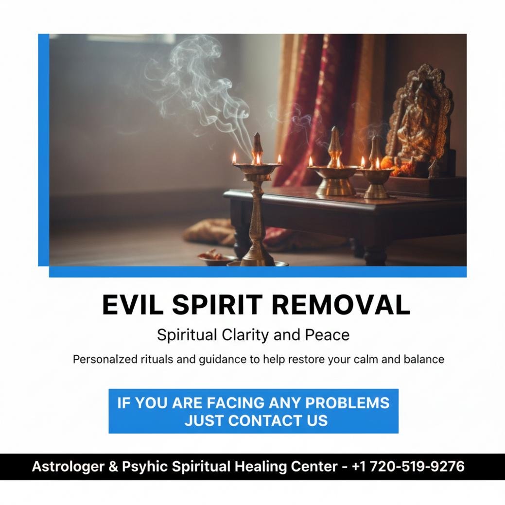 Evil spirit removal altar with brass lamps and incense in Littleton, CO