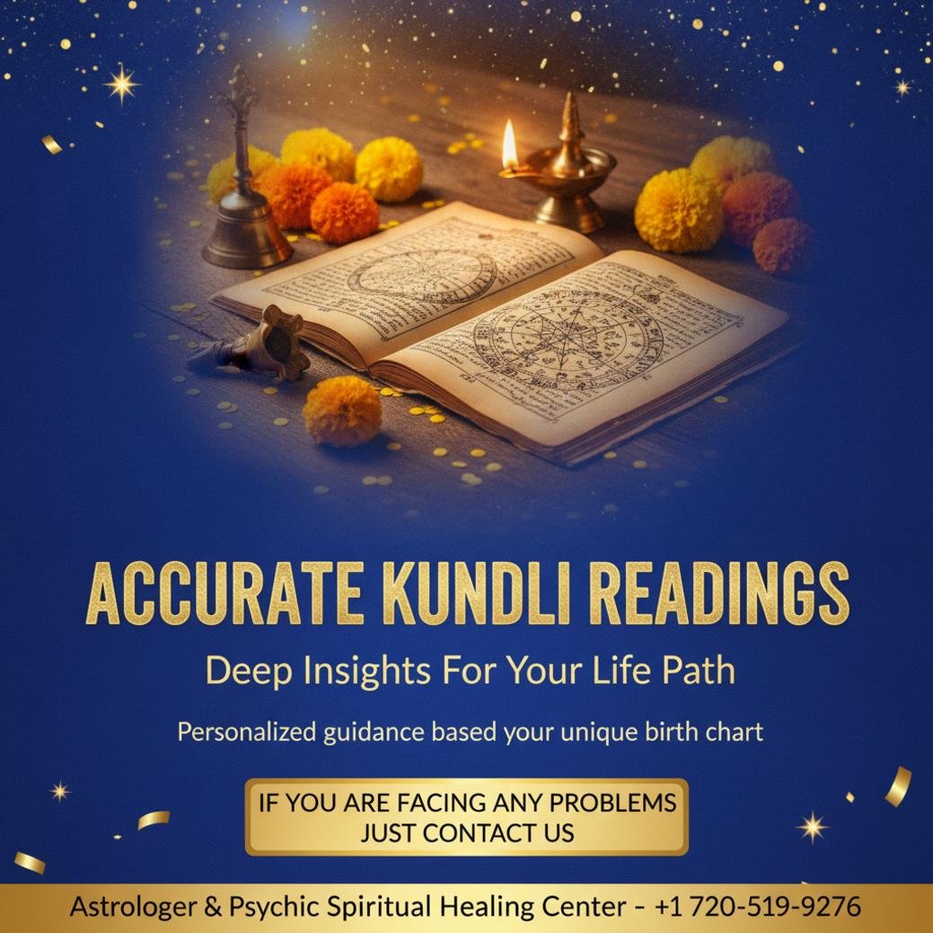 What to Expect from Kundli Reading in Lakewood, CO Kundli reading setup with astrological charts in Lakewood office