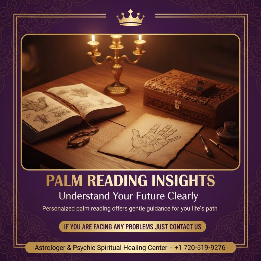 Palm reading guide with hand lines visible in Lakewood, CO