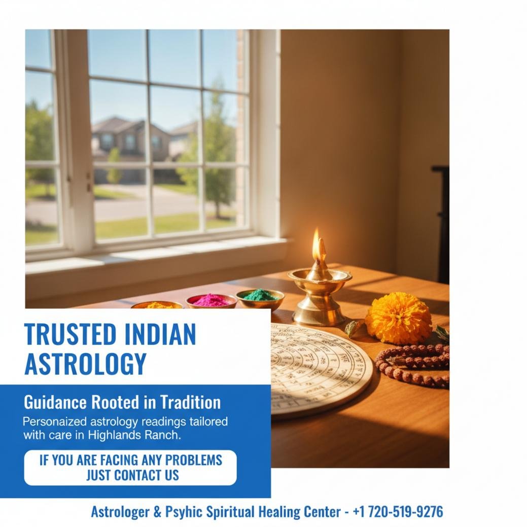 Finding the Best Indian Astrologer in Highlands Ranch, CO Best Indian astrologer kundli reading with calm desk in Highlands Ranch