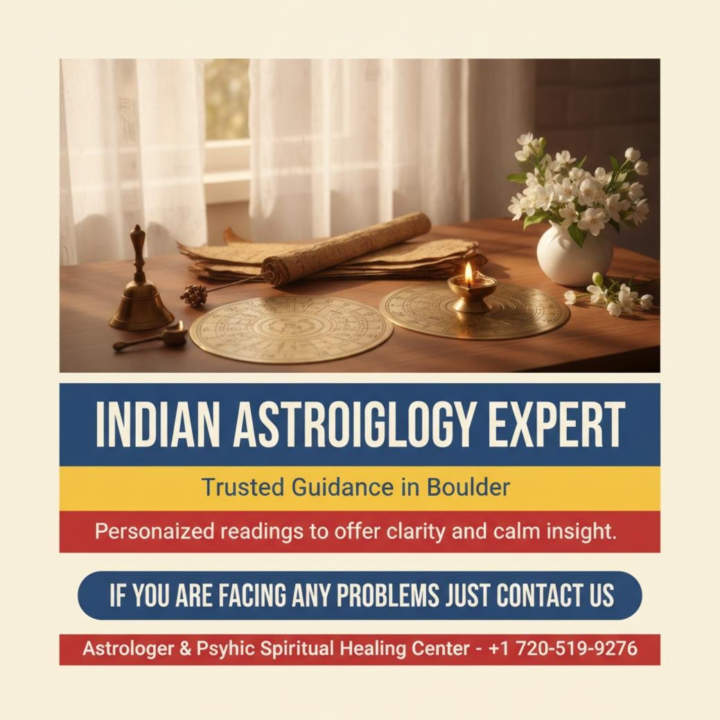 Looking for an Indian Astrologer in Boulder? Here’s What to Know Indian astrologer tools and Vedic charts on desk in Boulder