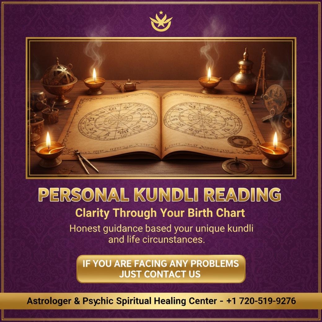 How Kundli Reading in Colorado Can Clarify Your Path Kundli reading chart and astrological tools on wooden desk Colorado