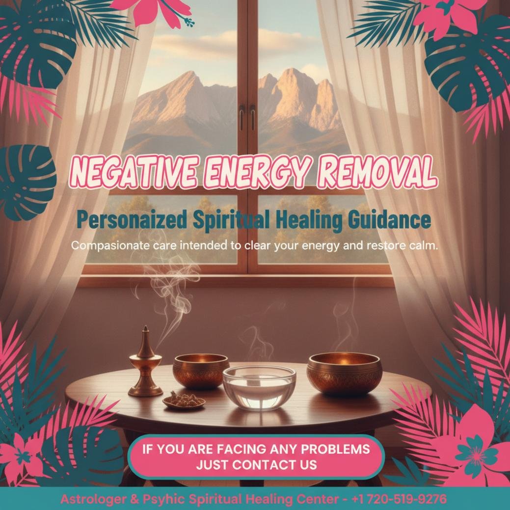 Negative energy removal altar with ritual items near Boulder window