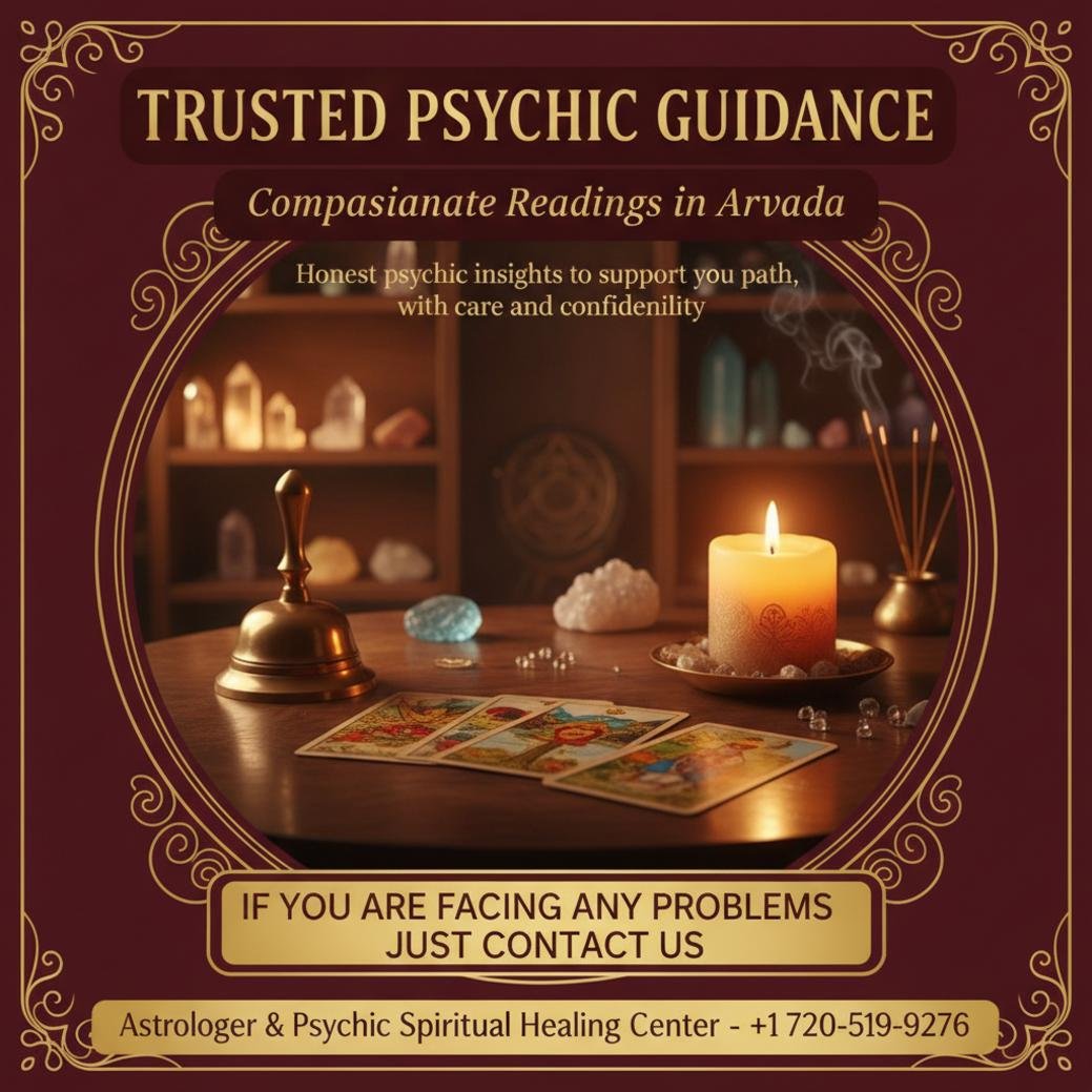 Trusted Psychic in Arvada, CO for Compassionate Guidance Psychic reading setup with tarot cards and candle in Arvada, CO