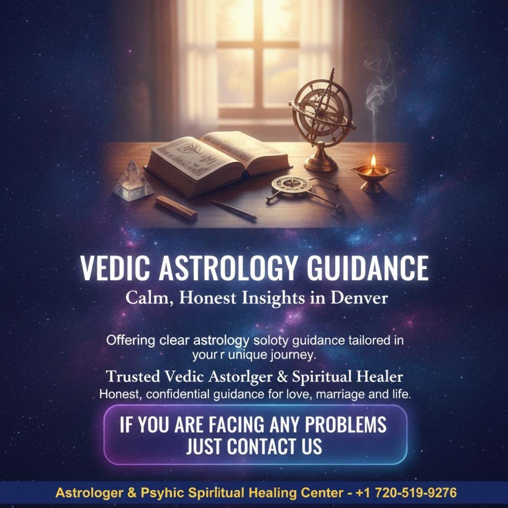 calm vedic astrology reading setup with traditional tools Denver